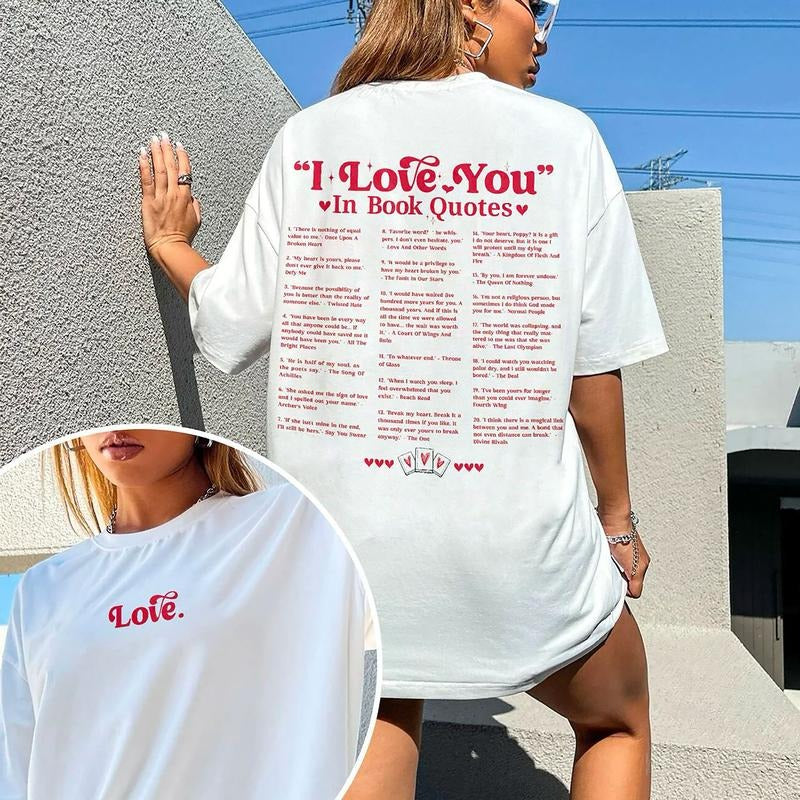 Different Ways Say I Love You In Book Quotes Shirt, I Love You Sweatshirt, Aesthetic Love You Shirt, Bookish T-Shirt, Book Lover Sweater, Booktok Shirt