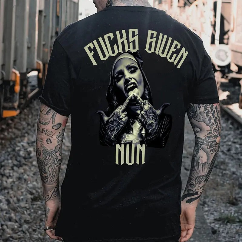 F@CKS GIVEN NUN Defiant Nun Print Men's T-Shirt