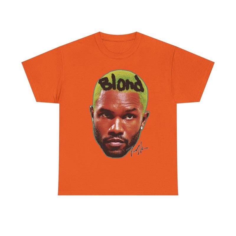 Frank Inspired Blonded Vintage Graphic Tee Heavy Cotton 100% Cotton T-Shirt Singer's Face Art Shirt for Fashion Casual Classic Menswear Retro Top Underwear Tshirt Streetwear Hard 90s Vibe Soft