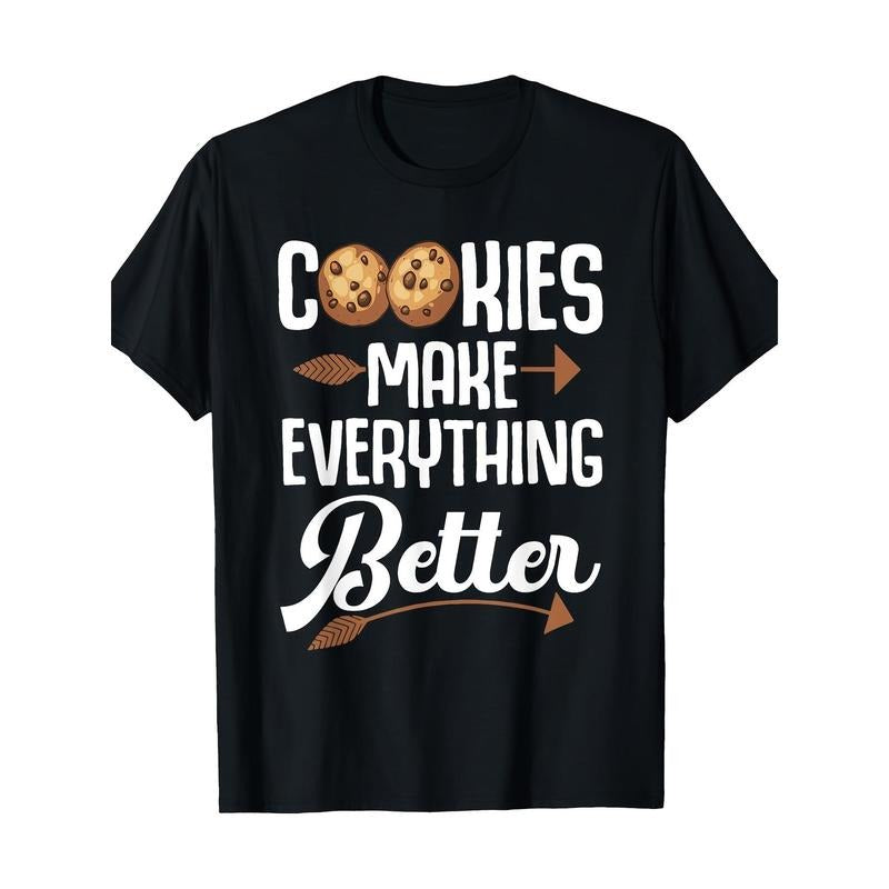 Fun cookie Lover Art Man Woman Pastry Chef Baker T-shirt 100% cotton T-shirt Made in USA