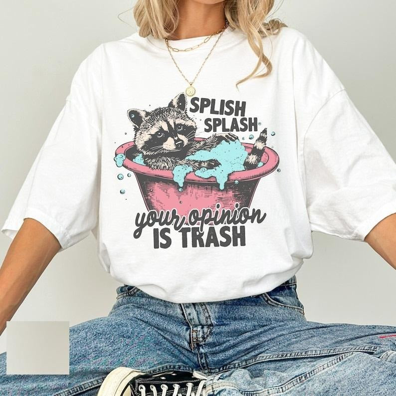 Funny Raccoon Tshirt , Meme Raccoon Gifts, Funny Graphic Shirt, Vintage Shirts, Raccoons Top Womenswear Summer