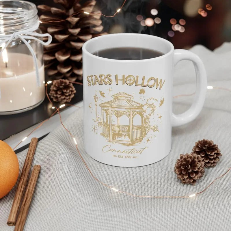 Gilmore Girls Stars Hollow Ceramic Mug Coffee Cup Holiday Gift Gifts for Her In Omnia Paratus Gilmore Girls Luke's 11oz 15oz