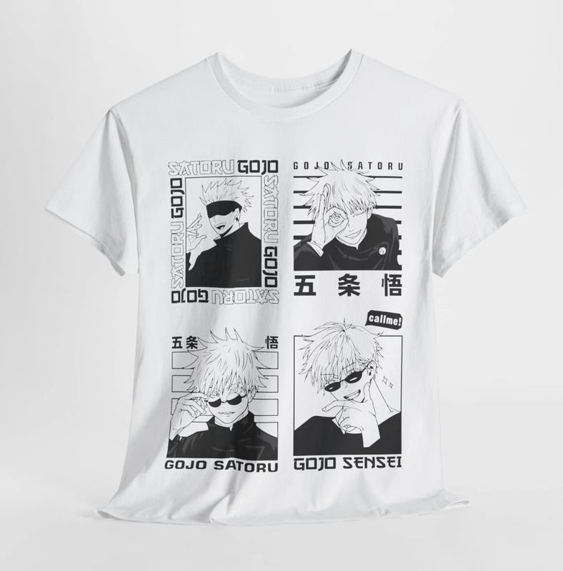 Gojo Satoru T-Shirt, Anime Shirt, Fire Style, Japanese Anime tee, Anime Manga Shirt, Anime Lover Shirt, Graphic Anime Tee, Unisex Shirt Menswear Top Underwear Tshirt