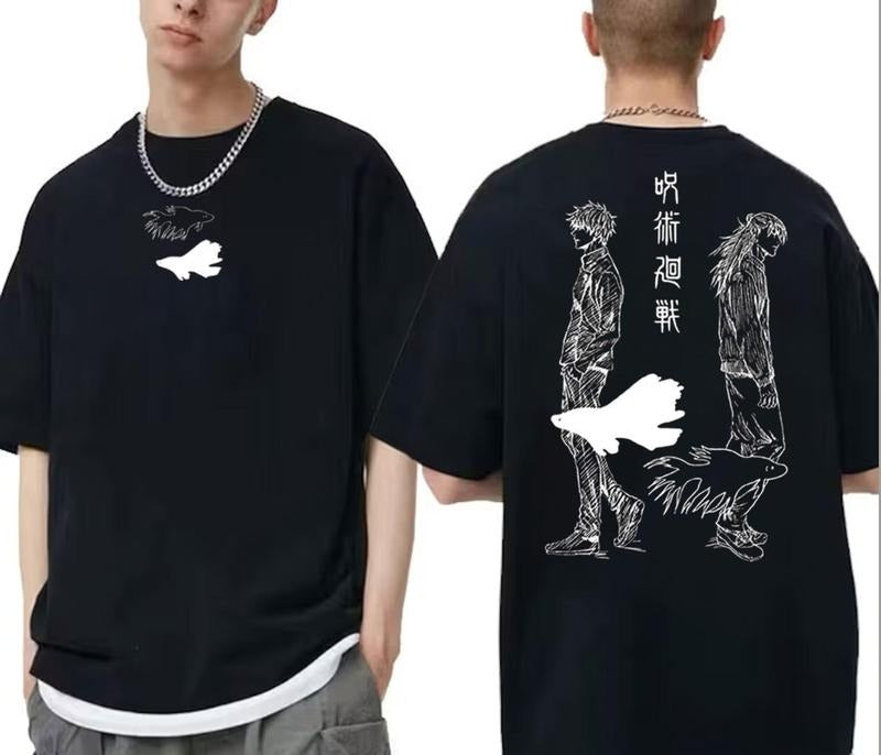 Gojo Satoru x Suguru Geto JJK Vintage Sweatshirt, Jujutsu Kaisen Character Anime Sweatshirt Hoodie T-Shirt Gift For Fans, Jujutsu Kaisen Vintage Shirt, Anime Shirt, Jujutsu Kaisen Shirt, Crewneck, JJK Shirt Hoodie Sweatshirt Cotton Menswear. Sweatshirt, H