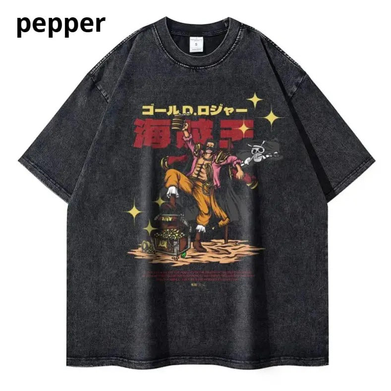 Gol D. Roger Vintage Graphic T-shirt, Portgas D. Ace, Pirate King, captain of the Roger Pirates, One Piece Shirt, Anime Shirt, gifts For Fans