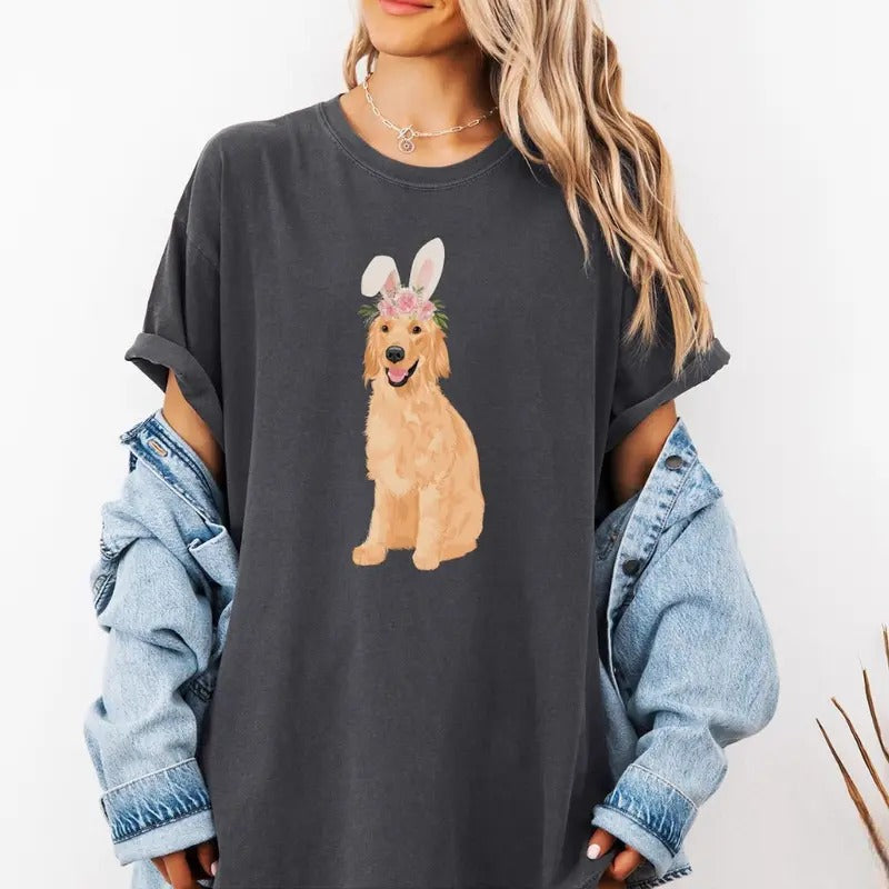 Golden Retriever Easter Shirt, Golden Retriever Gift, Trendy Easter Dog Shirt, Golden Retriever Dog Shirt, Gift for Dog Mom, Dog Mama Shirt