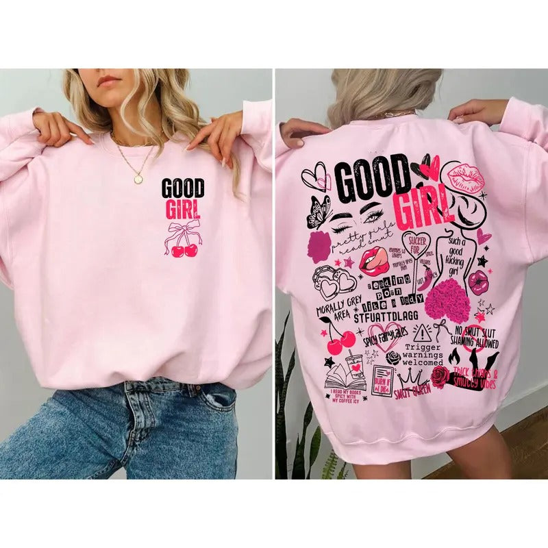 Good Girl T-Shirt, Smut Reader Sweatshirt, Dark Romance Hoodie, Spicy Book Merch, Funny Reader Gifts, Bookish Tee