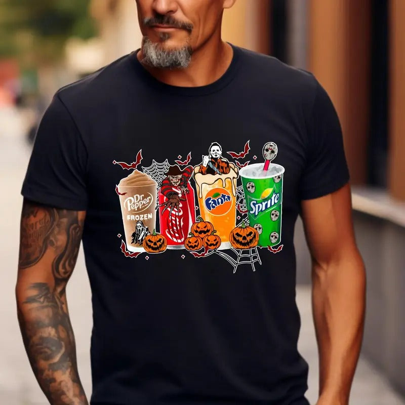 Halloween Dr. Pepper Coke Fanta Sprite T-Shirt, Retro Soda Shirt, Halloween Party