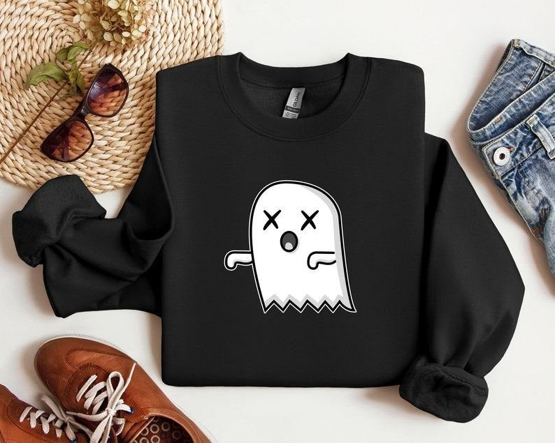 Halloween Ghost Sweatshirt, Funny Halloween Shirts, Women Halloween Shirt, Halloween Ghost Sweater, Cute Ghost Tshirt