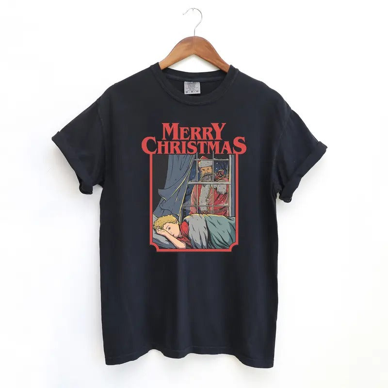 He Sees You When You're Sleeping T Shirt, Christmas Tshirt, Holiday Vintage Shirt