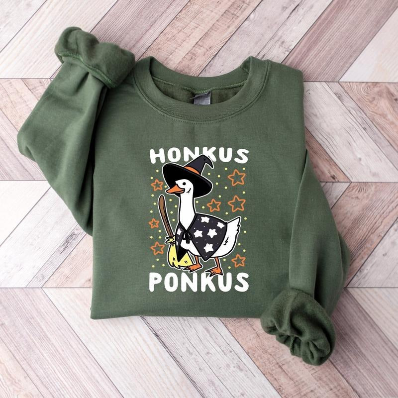 Honkus Ponkus Halloween Witch Boo Ghost Sweatshirt, Retro Halloween Shirt, Spooky Season Shirt, Halloween Gifts, Spooky Vibes Sweatshirt