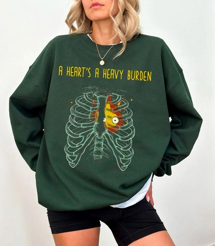 Howls Castle Sweatshirt, A heart's A Heavy Burden Shirt, Sophie Hatter Quote Hoodie, Miyazaki Sweatshirt, Anime Shirt, Gift For Anime Fan
