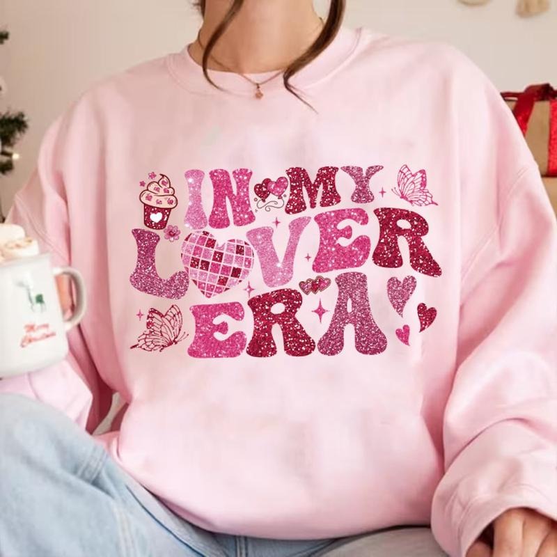 In My Lover Era Sweatshirt FAUX SEQUIN, Heart Valentine Shirt, Valentines Day Sweater, Retro Valentine Sweatshirt, Loved Mama Shirt, Love Vibes Sweater, Happy Valentine Shirt