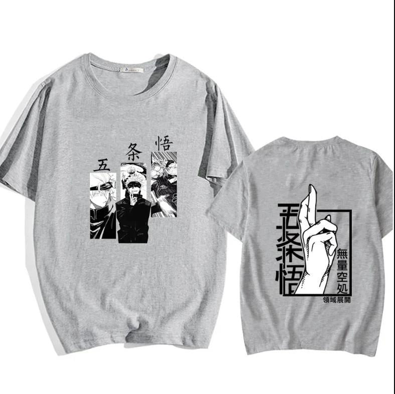 Japanese Anime Punk Gojo Satoru Printed Loose T-shirt | Harajuku Casual Y2k Streetwear Tops| Gift for fan anime Sweatshirt, Hoodie, Comfort Colors
