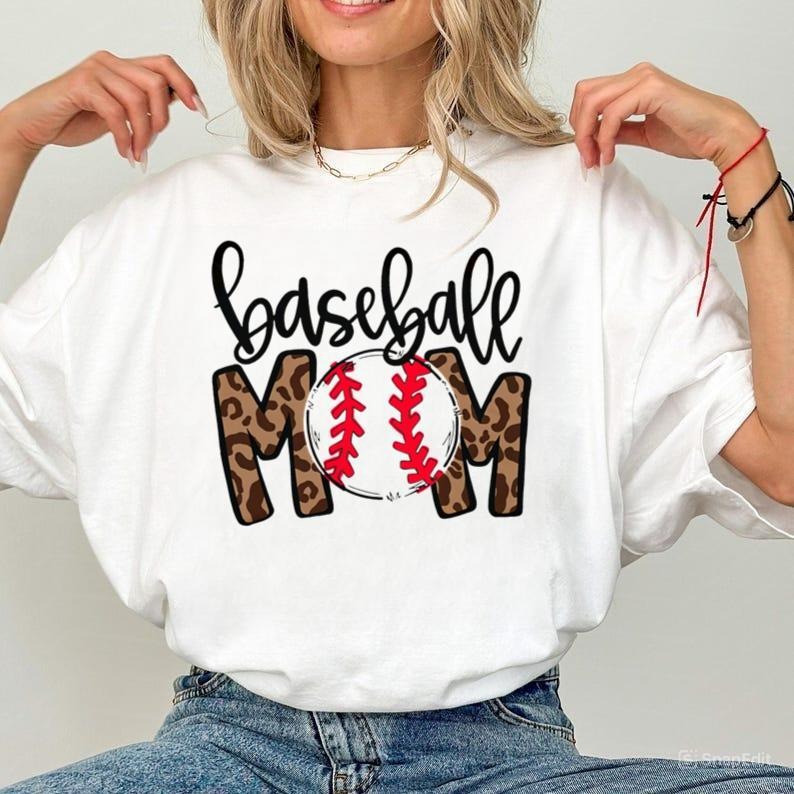 Leopard Baseball mom bleached shirts Leopard Bleached Shirt Bleached shirts sublimated shirts Gifts Mom Shirts