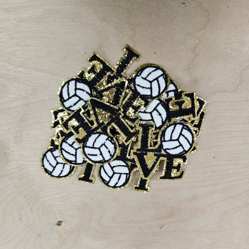 Love Volleyball Chenille Hat Patch (1 Patch)