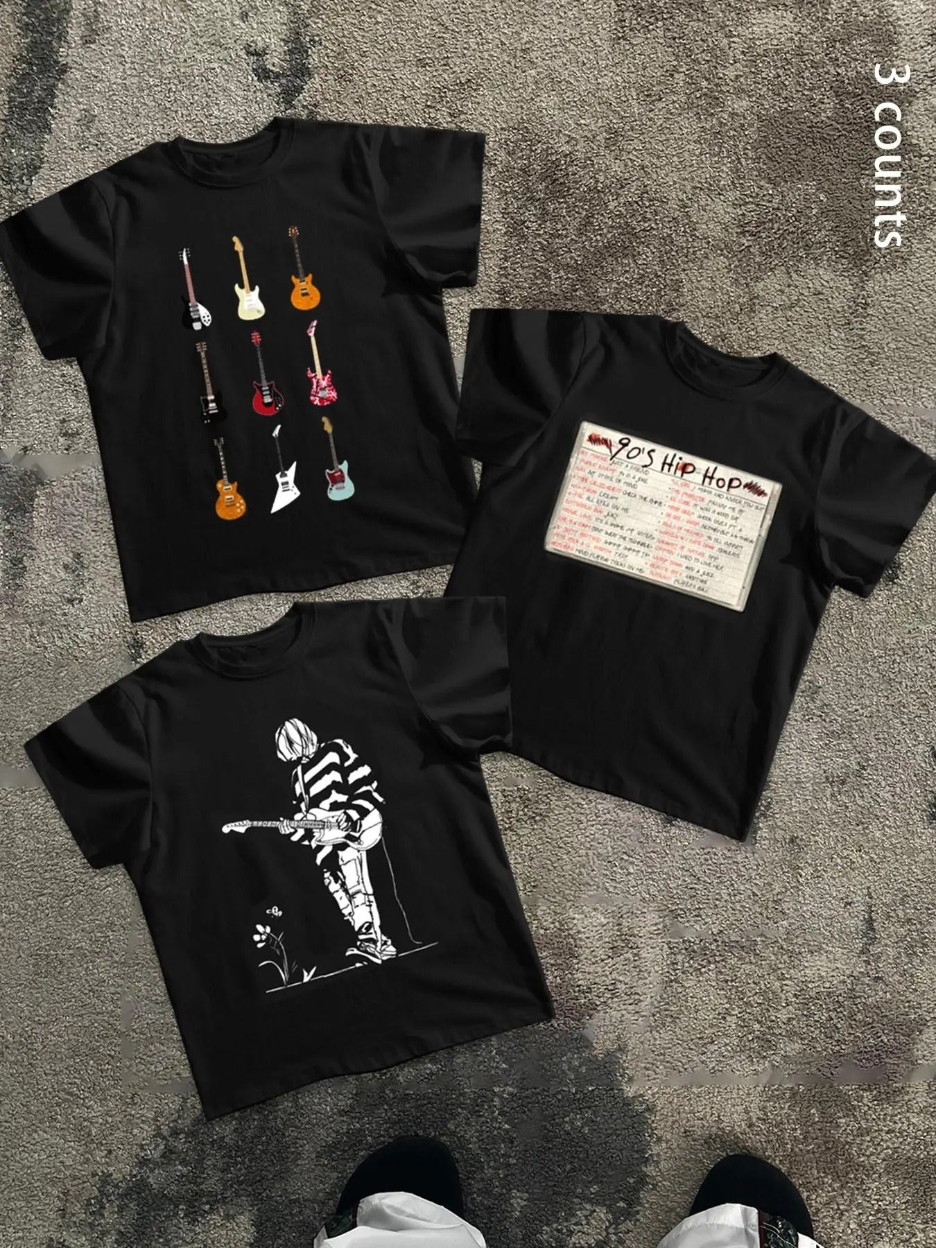 Men's Rock Music Graphic & Letter Print Round Neck Tee, Regular Fit Casual Short Sleeve T-shirt for Daily Wear, Men's Top for All Seasons
