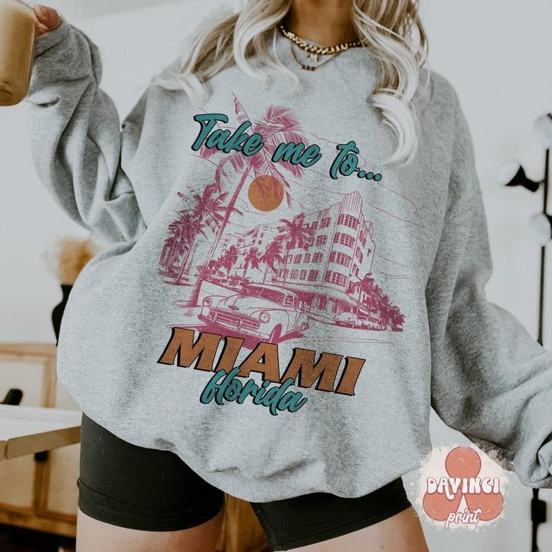Miami Florida , Summer , Beach , Retro Summer , Summer sublimation, Trendy summer