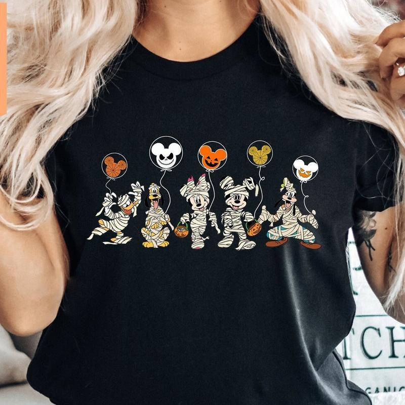 Mickey and Friends Skeleton Shirt, Cute Skeleton Halloween T-shirt