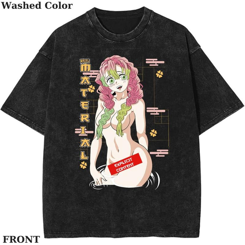 Mitsuri Kanroji Vintage Graphic Tee, Anime Demon Slayer Shirt, vintage clothing, Womenswear Cotton Top Streetwear Shortsleeve Gamisstyle{n002}2