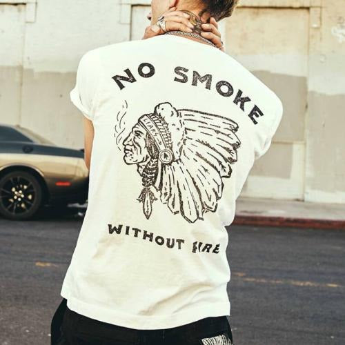 No smoke indigenous print short sleeve t-shirt , Music Tee