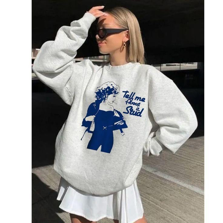 Olivia Newton-John Tell Me About It Stud Sweatshirt , Olivia Newton John Sweatshirt , Grease Olivia Newton-John Memories 1948-2022,