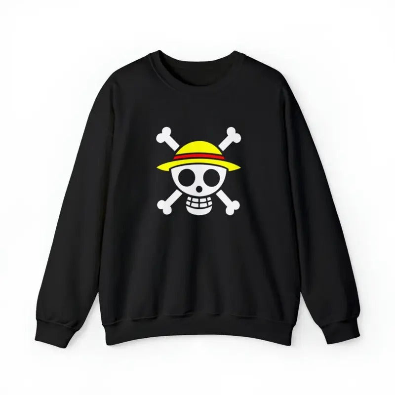 One Piece Logo Sweatshirt, Anime Manga Pullover, Unisex, All Sizes Sweatshirt, Hoodie, Comfort Colors