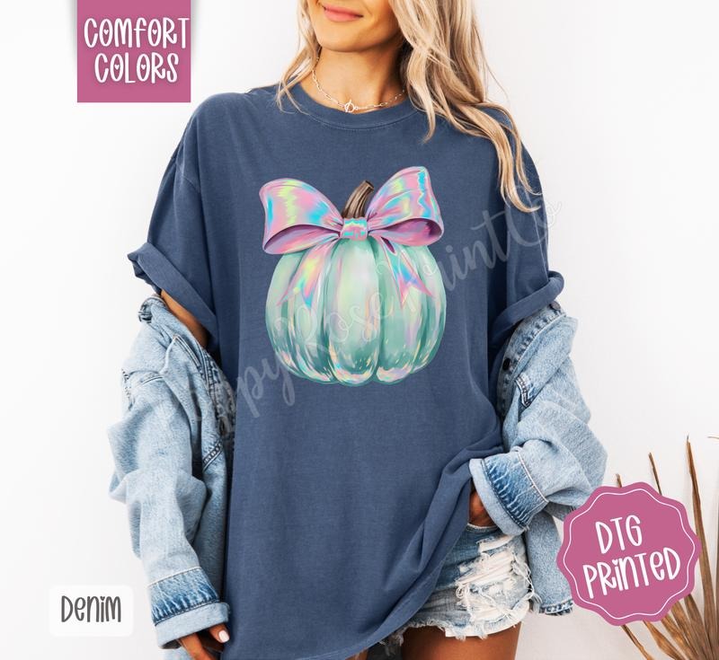 Pastel Pumpkin Shirt Comfort Colors, Trendy Halloween Tshirt