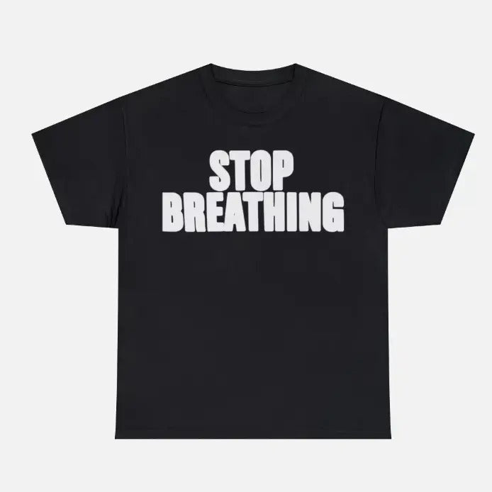 Playboi 'Stop Breathing' T-Shirt, Black Streetwear Tee, Unisex Cotton Shirt, Perfect for Rap Music Fans, Menswear Top, Womenswear Top, Gift for Hip Hop Lovers