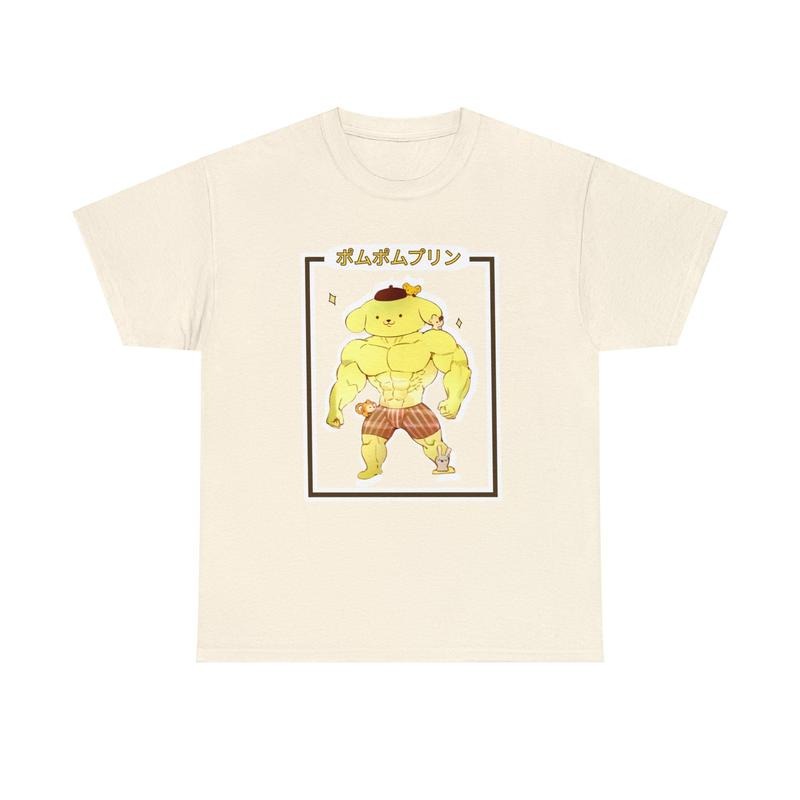 Pompompurin Sanrio Cute Y2K Aesthetic Kawaii T-shirt, Vintage 90s style top clothing, Unisex graphic Streetwear shirts
