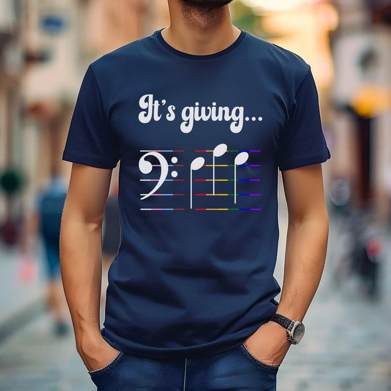 Pride Shirt, Its Giving, LGBTQ Pride, Gay Pride, Subtle Music Note Shirt, Rainbow Music Shirt, Gay, Bisexual, Queer, Trans, Choir Shirt Bi T-shirt, sweater and Hoodie