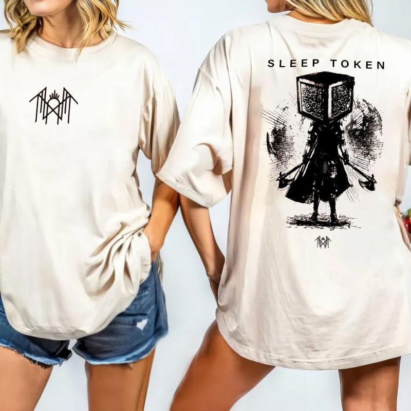 Retro Sleeep Tooken 2 Sided Tee, Music Tour 2025 Rock Band fan Merch, Heavy Metal Wear, Unisex Short Sleeve Tee