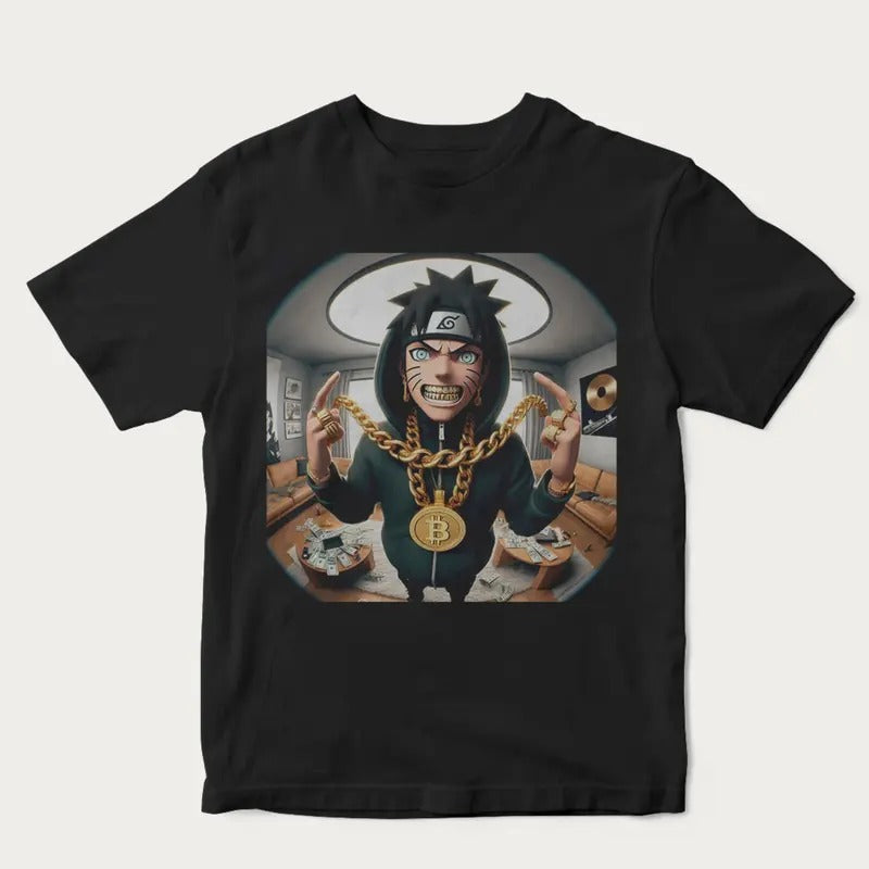 Sasuke Uchiha Becomes Rich Graphic T-shirt, Anime Graphic Tee