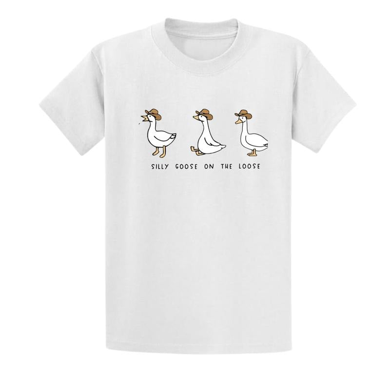 Silly Goose on the Loose Shirt, Funny Goose Sweatshirt, Goose Sweaters Goose University Goose On The Loose Animal Hoodie, Trendy Tee