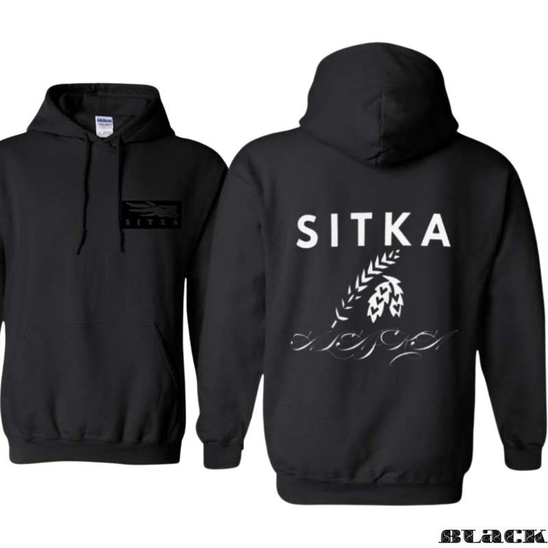 Sitka Hoodie, Bold Sitka Logo with Nature Elements, Ideal for Outdoor Fans and Adventurers, Hoodie for Relaxed Days and Outdoor Activities, trend 2024
