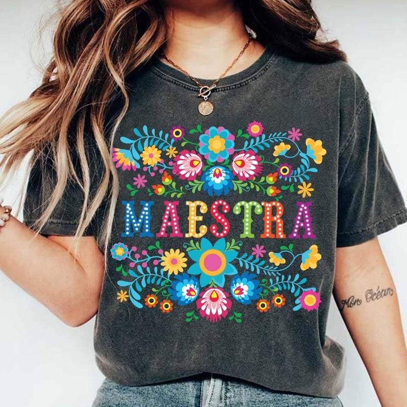 Spanish Teacher Png Mexican Flowers Teacher Png Maestra Png Teach Love Inspire Teacher Floral Png Spanish Teacher Appreciation Sleeve Womenswear Sleeve Womenswear