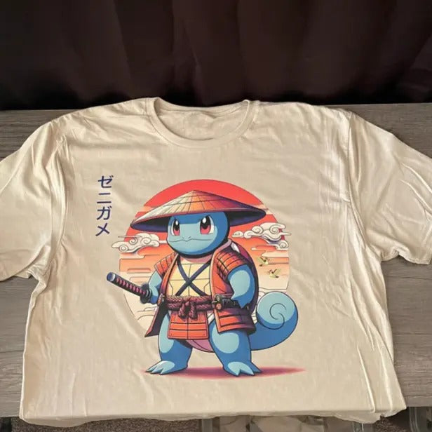 Squirtle Samurai Vintage Tee, Squirtle T-Shirt, Pokemon Tee, Anime Shirt, Animation Graphic Tees, Gym Shirt, Unisex T-Shirt