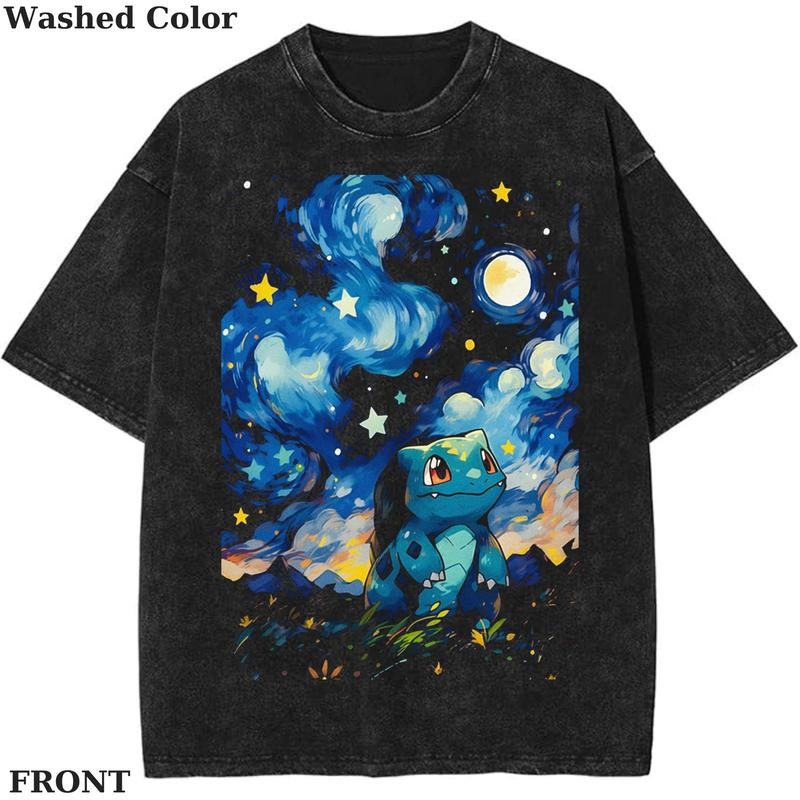 Squirtle painting pokemon Graphic Shirt, Pokemon T-Shirt, PKM Shirt, Anime Funny Shirt, Vintage Tee Menswear Womenswear Streetwear Cotton