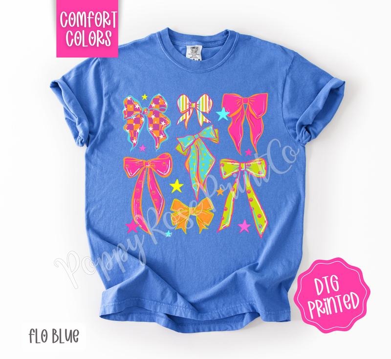 Summer Bows Shirt Comfort Colors, Trendy Women's Tshirt