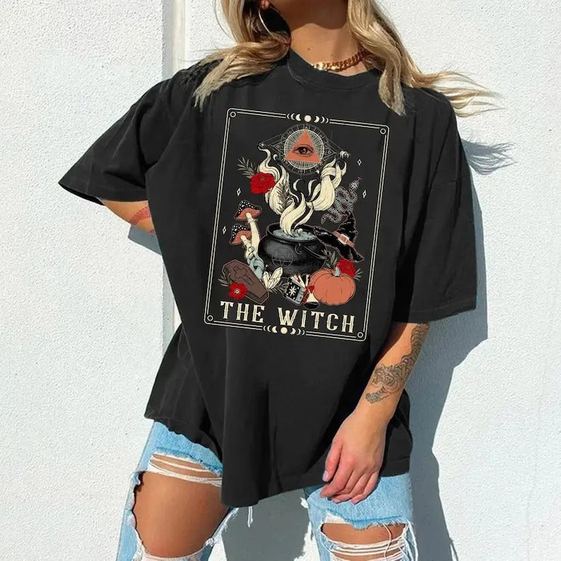 The Witch Tarot Card Shirt, Witch Halloween Shirt, Magical Wiccan Pagan Clothes