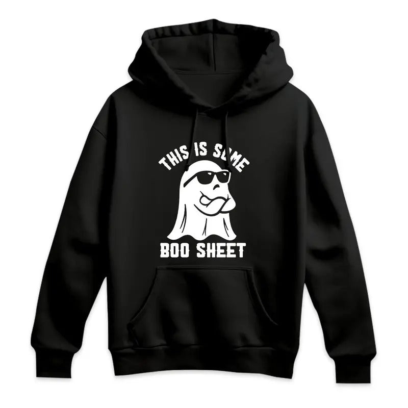 This is Some Boo Sheet Halloween Shirt Retro Halloween Tshirt Cool Ghost Crewneck Funny Cotton Hoodie