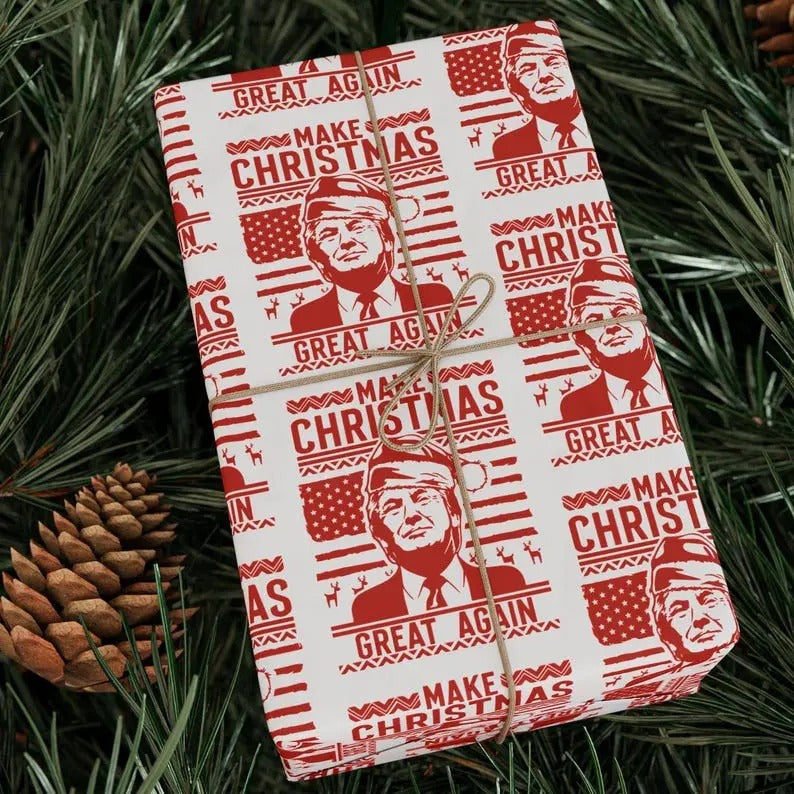 Trump Christmas Wrapping Paper Make Christmas Great Again Wrapping Paper Funny Christmas Gift Paper MAGA Gift Wrap Republican Gift