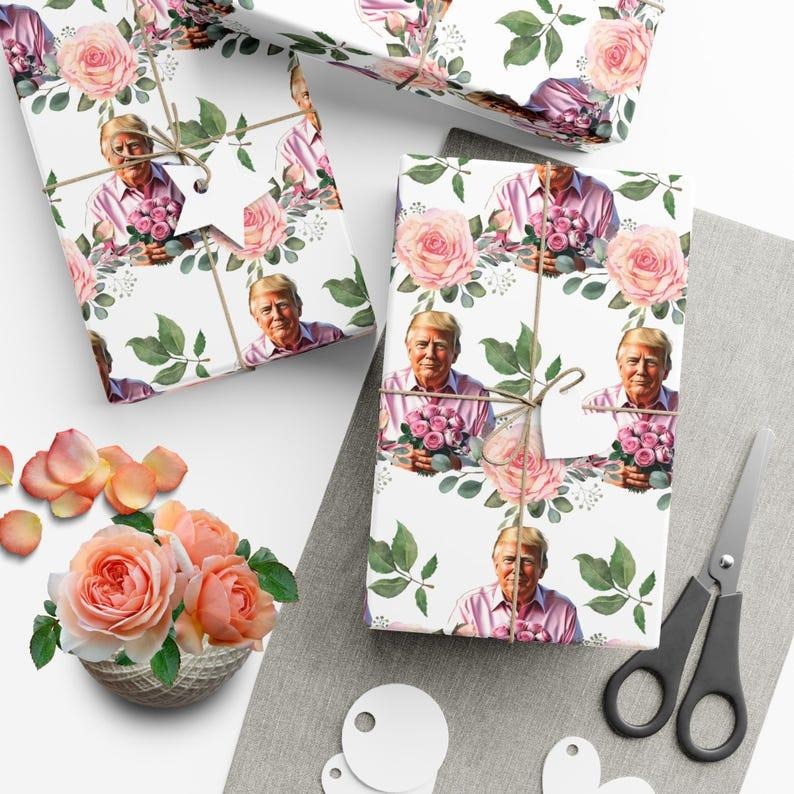 Trump Wrapping Paper, Rose wrapping paper, Gift Wrap Papers
