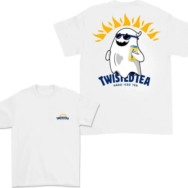 Twisted Tea Ghost Halloween 2 Sided T-Shirt, Twisted Tea Shirt For Men And Women, Halloween Trendy Shirt, Full Color, Classic Fashion, Tee Print
