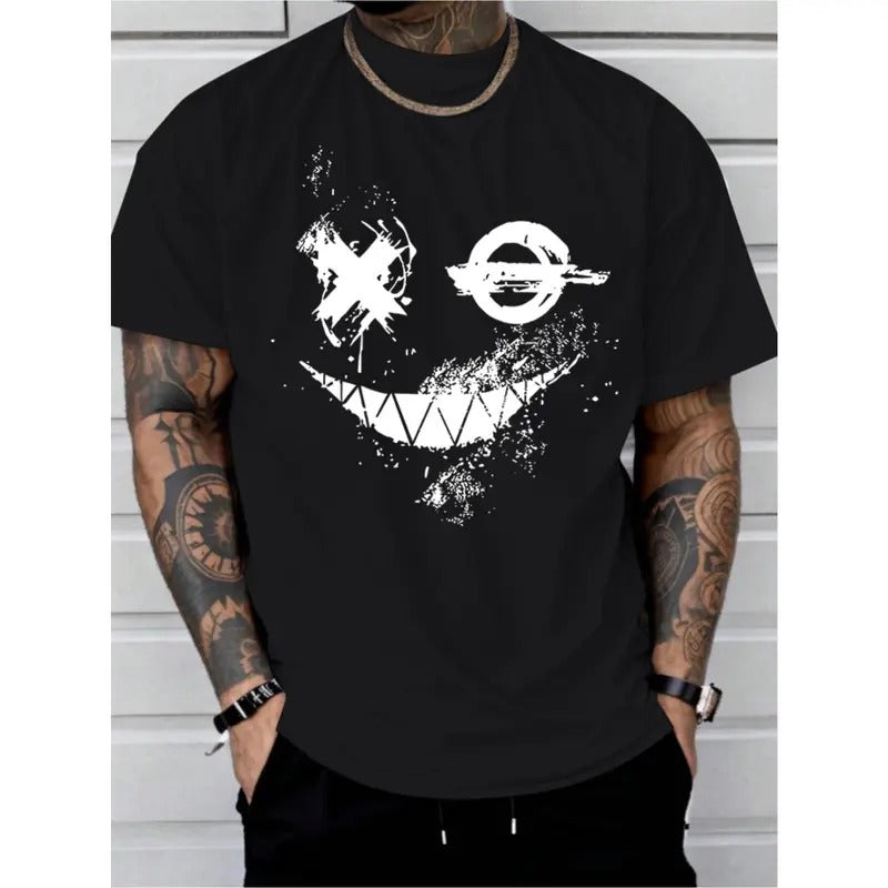 Vibrant Smiling Face Graphic Tee - T-Shirts for Men and Women - Unisex Casual Short Sleeve Summer T-Shirt with Fun Design and Relaxed Fit Made in USA