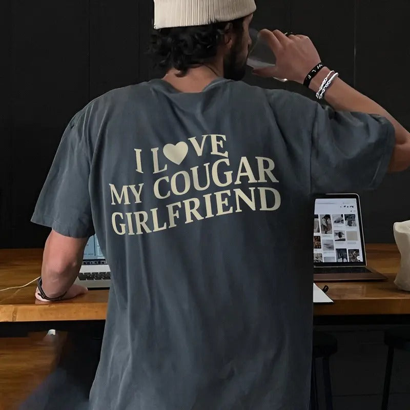 Victoria Maxwell, I Love My Cougar Girlfriend Shirt, BF Gift, Funny Gift for Him, Boyfriend Gift, I Love My Girlfriend Tee, I Heart My Cougar Shirt, Valentines Gift, Gift for boyfriend