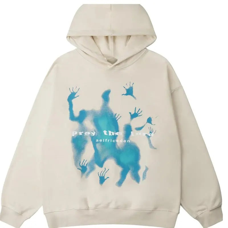 Vintage Printed Hoodie Oversized Streetwear Hoodie Clothes, S to 3XL