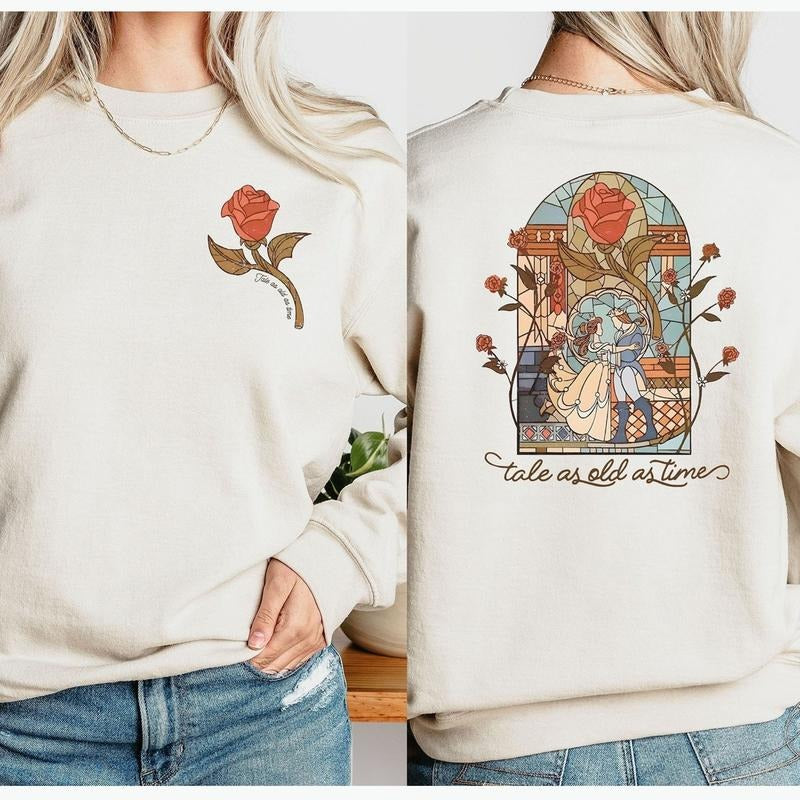 Vintage Tale As Old As Time Sweatshirt, Magic Princess Shirt, Beauty And The Beast Shirt, Gift for her Sweatshirt