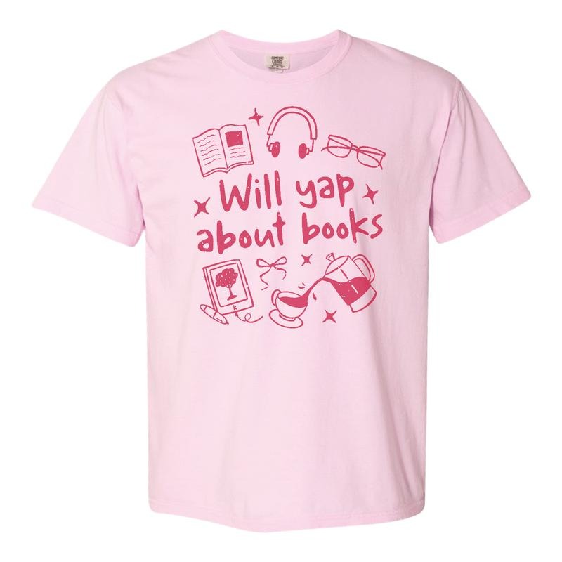 Will Yap About Books Shirt, Gift for Book Lover, Professional Yapper shirt, Funny Book Lover Tee, Aesthetic Reading Shirt, Cute Literary Gift
