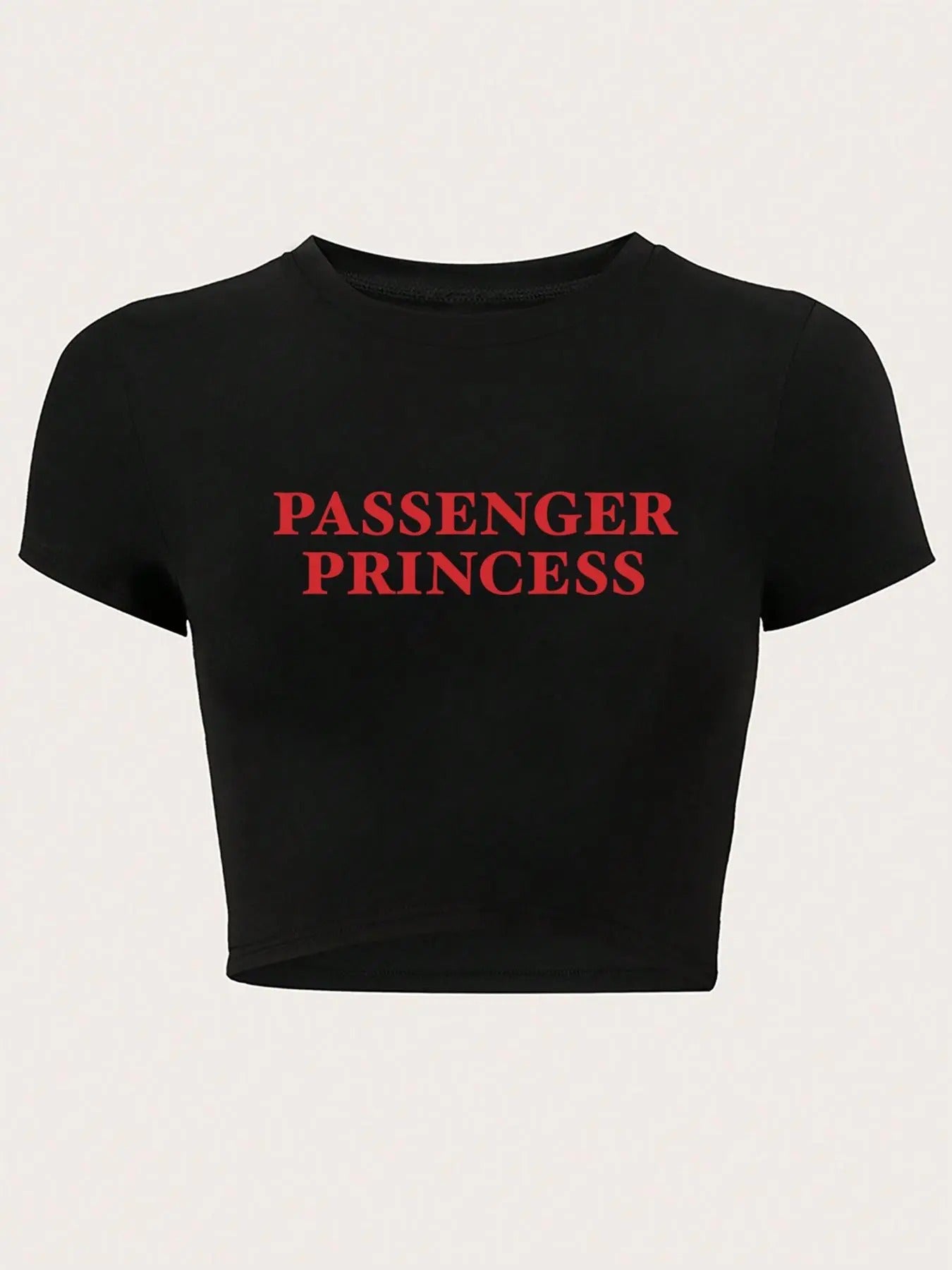 Women's Letter Print Round Neck Crop Tee, Vintage Trendy Casual Short Sleeve T-shirt for Daily Wear, Ladies All Seasons Outfit